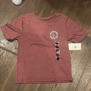 Volcom Kids Heather Maroon Short Sleeve Logo Tee